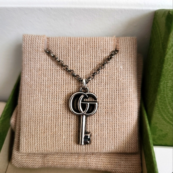 Gucci Jewelry - Gucci Sterling Silver Marmont Interlocking G Key Pendant Necklace